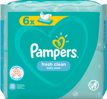 Pampers Fresh Clean Feuchttücher (6 x 52 Stk.)