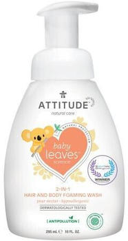 Attitude Baby Leaves 2In1 Haar und Körperwaschschaum Birnennektar Pumpflakon 295ml