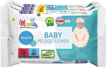 Mamia Baby Pflegetücher Sensitiv, 2er Pack