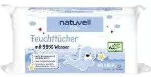 Natuvell Baby Feuchttücher mit tücher mit 99 % Wasser