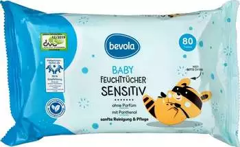Bevola Baby Feuchttücher Sensitiv, 0 % Plastik