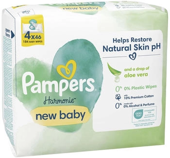Pampers Harmonie New Baby Feuchttücher (4 x 46 Stück)