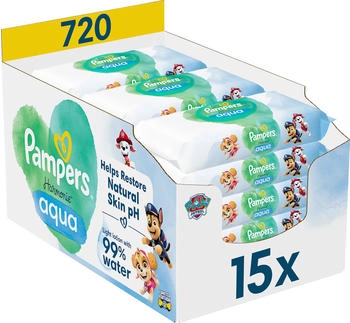 Pampers Harmonie Aqua Feuchtt&uuml;cher (15 x 48 St&uuml;ck) Paw Patrol