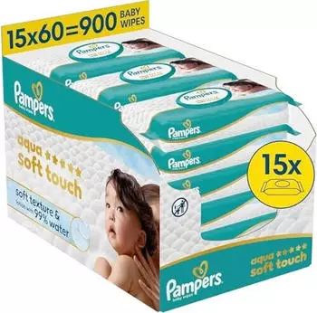 Pampers Aqua Soft Touch Feuchtt&uuml;cher (15x60 St)