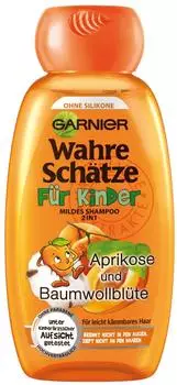 Garnier Wahre Schätze für Kinder mildes Shampoo 2 in 1 Aprikose und Baumwollblüte (250ml)