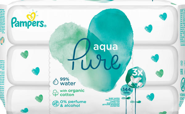 Pampers Aqua Pure Feuchttücher (3 x 48 Stk.)