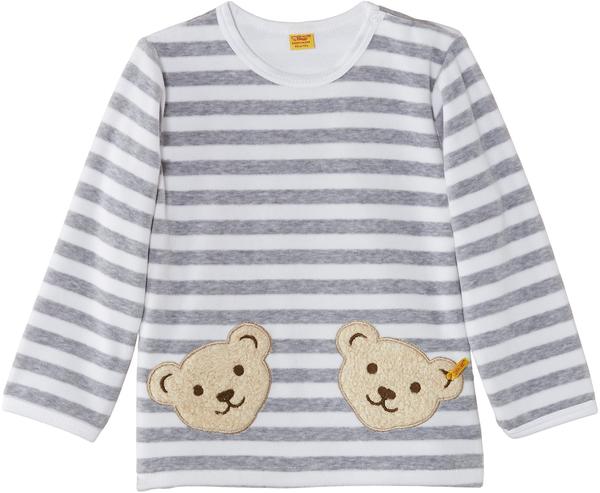 Steiff Nicki-Sweatshirt mit 2 Bärenköpfen weiß-grau