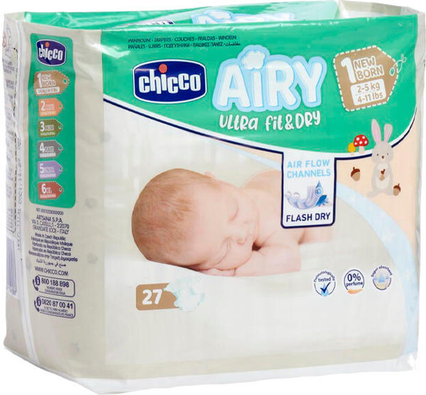 Chicco Airy Ultra Fit&Dry Newborn Size 1 (2 - 5 kg) 27 pcs