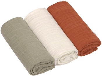 Lässig Mulltücher 3er Set 60x60cm Little Forest olive/milky/rust