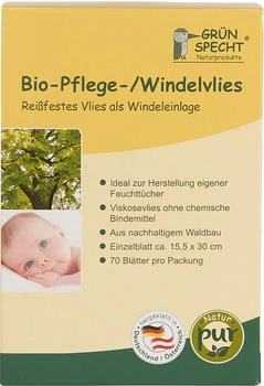 Gr&uuml;nspecht Bio-Pflege-/Windelvlies 70 Blatt