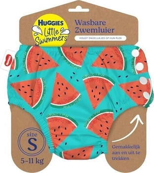 Huggies Little Swimmers Size 2-3 (3-8kg) 1 Nappy Reusable Swimsuit with Watermelon Pattern