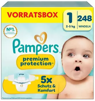 Pampers Premium Protection New Baby Gr. 1 (2-5 kg) 248 St.