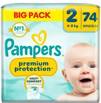 Pampers Premium Protection New Baby Gr. 2 (4-8 kg) 74 St.