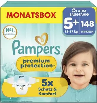 Pampers Premium Protection Gr. 5+ (12-17 kg) 148 St.