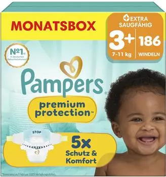 Pampers Pampers Premium Protection Gr. 3+ (7-11 kg) St.186