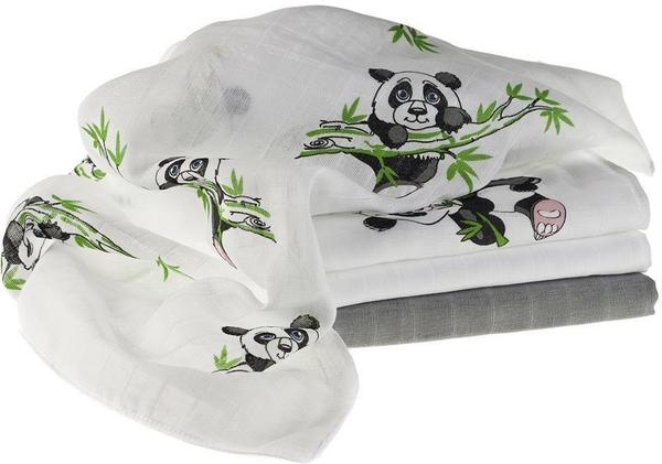 Makian Baby Makian Mullwindeln (80 x 80 cm) 4er Pack panda