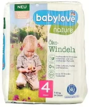dm Babylove Nature &Ouml;ko-Windeln Gr&ouml;&szlig;e 4 maxi 34 St.