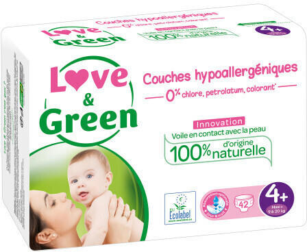 Love & Green Hypoallergenic nappies size 4+ (9-20 kg)