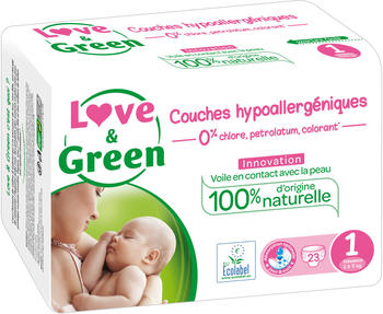 Love & Green Hypoallergenic nappies size 1 (2-5 kg)