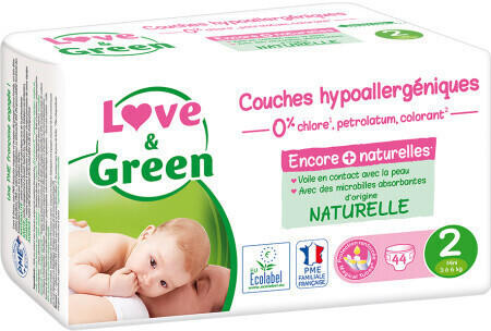 Love & Green Hypoallergenic nappies size 2 (3-6 kg) 44 pcs