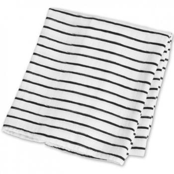 Lulujo Black striped swaddling blanket 120 x 120 cm
