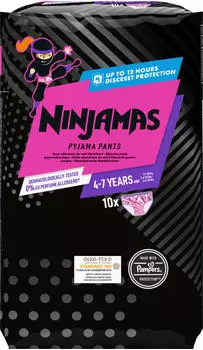 Pampers Ninjamas Pyjama Pants rosa Gr.7 (17+ kg) 10 St&uuml;ck