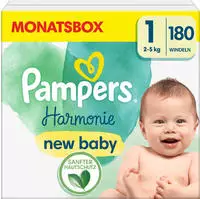 Pampers Harmonie Gr.1 Newborn 2-5 kg Monatsbox Windeln, 180 St&uuml;ck