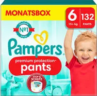Pampers Premium Protection Pants Gr&ouml;&szlig;e 6, 13kg-19k Windeln, 132 St&uuml;ck, Monatsbox