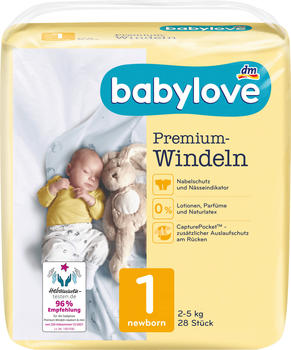 Babylove Größe 1 Premium Windeln (2-5kg) 28 Stk.