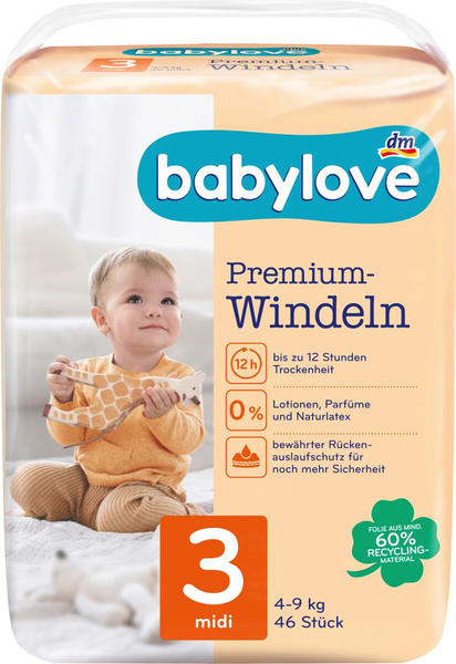 Babylove Größe 3 Premium Windeln (4-9kg) 46 Stk.