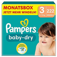 Pampers Baby Dry Gr&ouml;&szlig;e 3 Midi 6-10kg Monatsbox 222 St&uuml;ck
