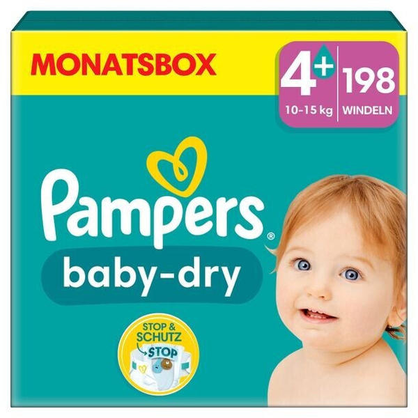 Pampers Baby Dry Gr. 4+ (10-15 kg) 198 St.