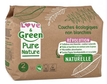 Love & Green Pure Nature Ecological Nappies Size 2