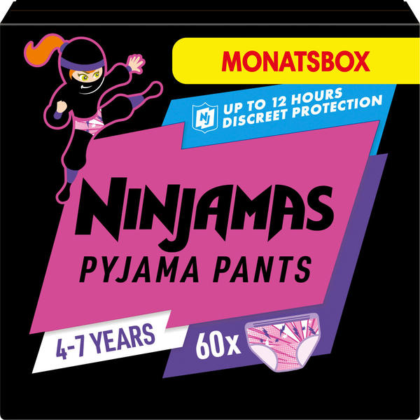 Pampers Ninjamas Pyjama Pants rosa Gr.7 (17+ kg) 60 Stück