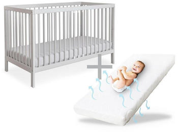 Ehrenkind Babybett Pur 120x60cm mit Matratze hellgrau