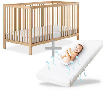 Ehrenkind Babybett Pur 120x60cm mit Matratze natur