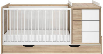 Galipette Sacha Bed 70x140cm with Storage and Changing Table Oak Galipette Sacha Bed 70x140cm with Storage and Changing Table Oak