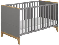 PAIDI Babybett "STIENE 70x140cm in Beige oder Grau, umbaubares Bett mit Massivholz"