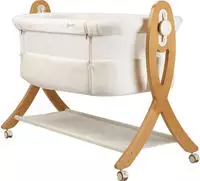 BabyGo Beistellbett "SidebySide, wei&szlig;/beige" mit Schaukelfunktion