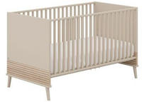 PAIDI Babybett "EEFJE 70x140cm in Beige, umbaubares Kinderbett mit Massivholz"