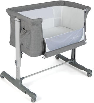 Costway Tragbare 3-in-1-Babywiege mit 5-stufig verstellbarer Höhe hellgrau