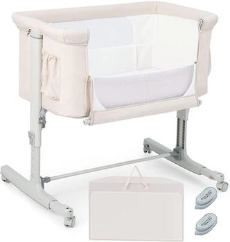 Costway Tragbare 3-in-1-Babywiege mit 5-stufig verstellbarer Höhe beige