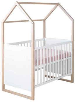 Roba 2-in-1 Babybett in Hausoptik 60 x 120 cm weiß