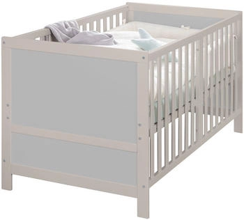 Roba Babybett Easy Sleep 70 x 140 cm mitwachsend 3-fach höhenverstellbar mit Umbauecken Holz natur/grau (0194NG)