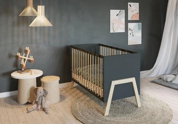 FabiMax Kinderbett Lunara Anthrazit / Natur - Comfort