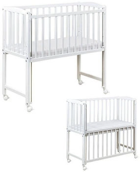 Baby-Delux Komplettwiegenset 90x40 höhenverstellbar weiß mit Matratze und Räder