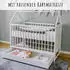 Kids Collective Babybett Beistellbett mit Schublade Hausbett Baby Bett höhenverstellbar und umbaubar, mit Matratze, weiß, 60x120 cm