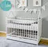 Kids Collective Babybett Beistellbett mit Schublade Hausbett Baby Bett höhenverstellbar und umbaubar, mit Matratze, weiß, 60x120 cm