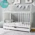 Kids Collective Babybett Beistellbett mit Schublade Hausbett Baby Bett höhenverstellbar und umbaubar, mit Matratze, weiß, 60x120 cm