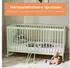 Kids Collective Babybett Gitterbett 60x120 cm höhenverstellbarer Lattenrost & herausnehmbare Sprossen stabiles Buchenholz grün